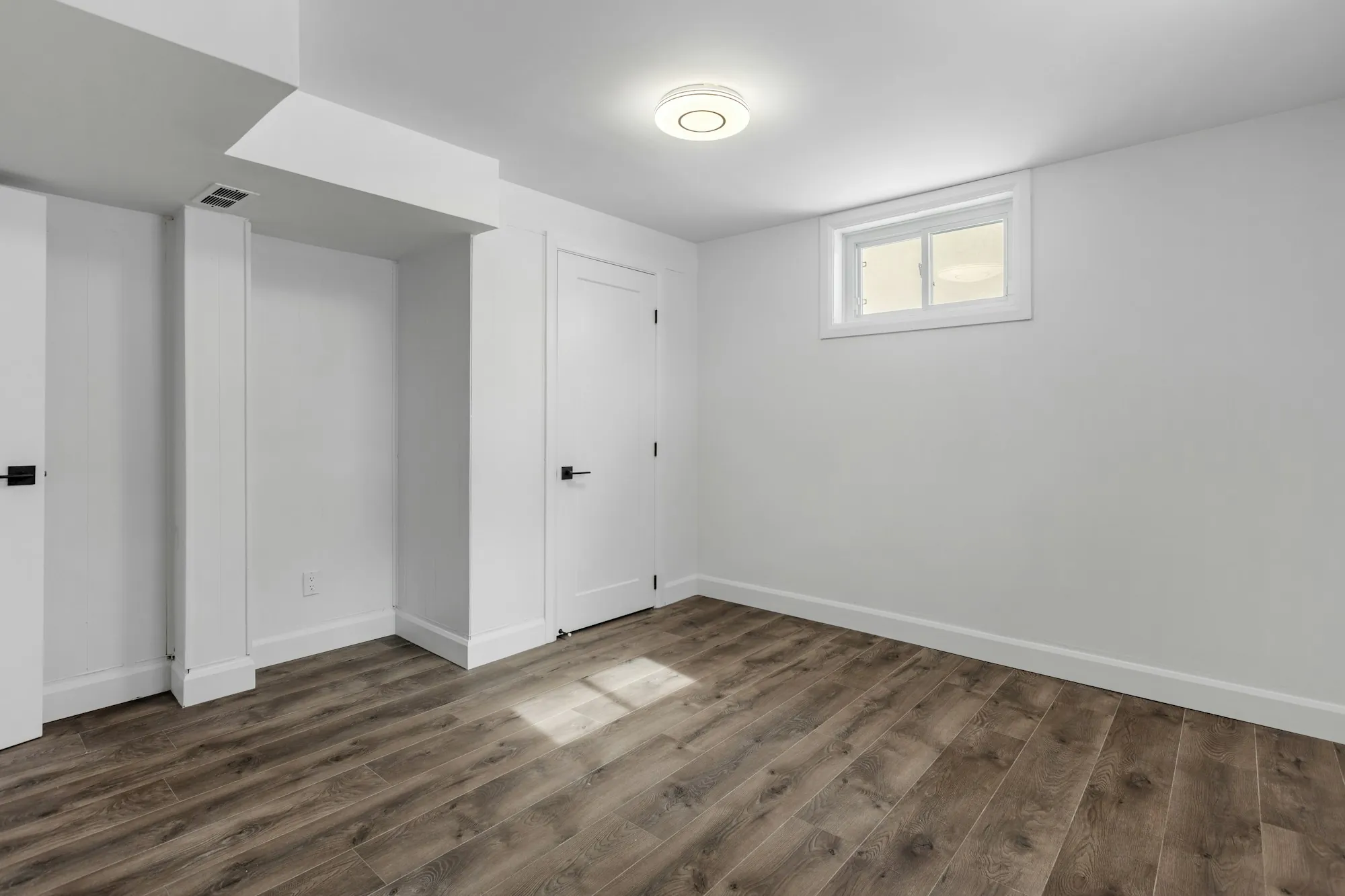 Remodeled basement room