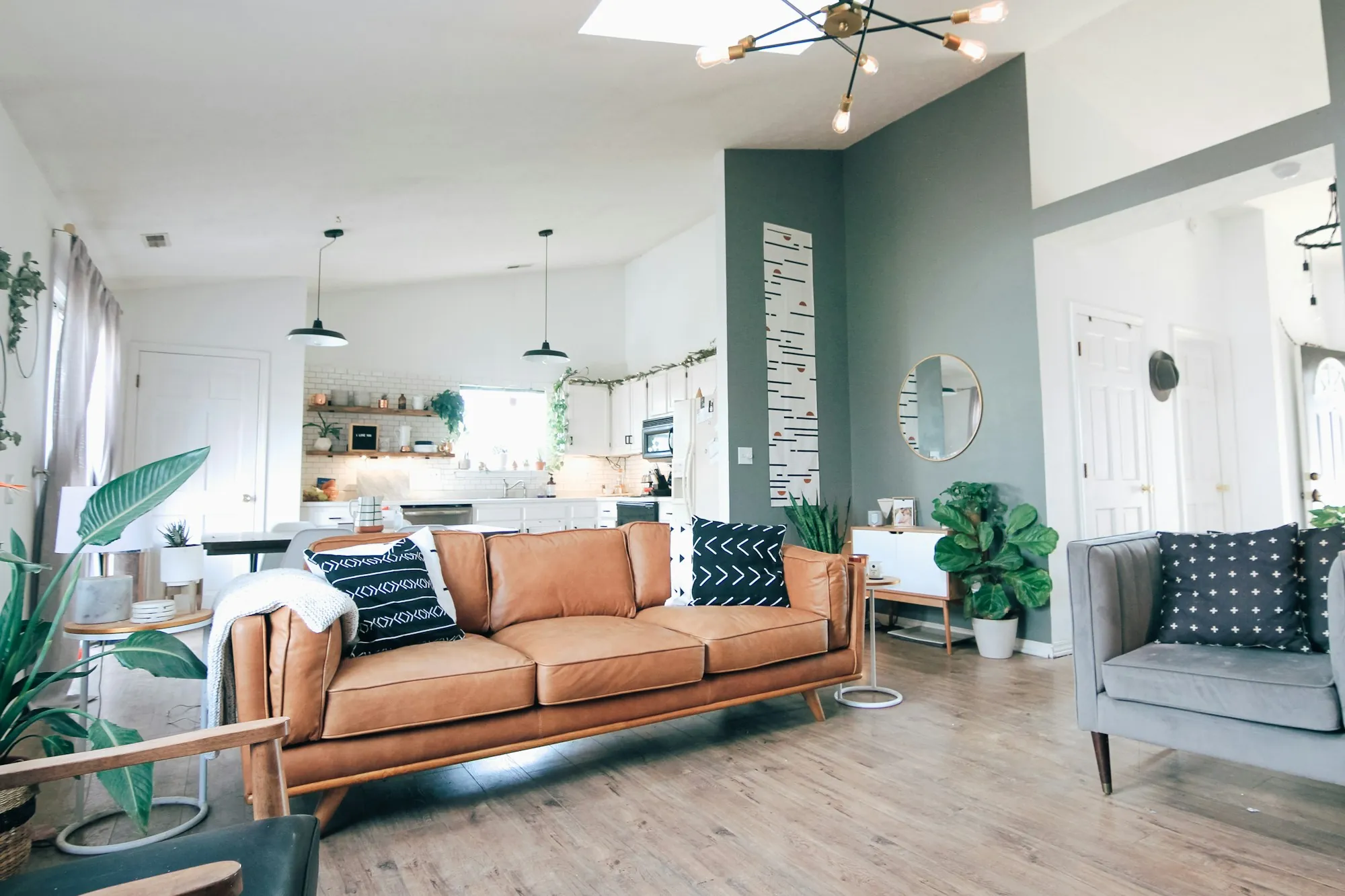 Renovated living space in a remodeled home